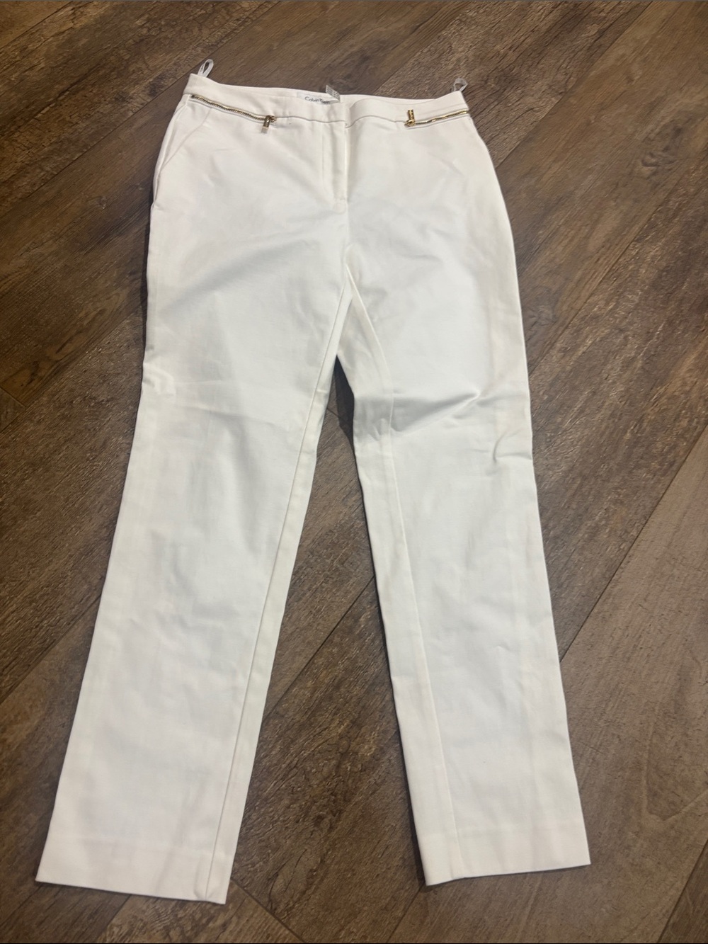 Calvin klein’s Cream Straight-Leg Dress Pants
